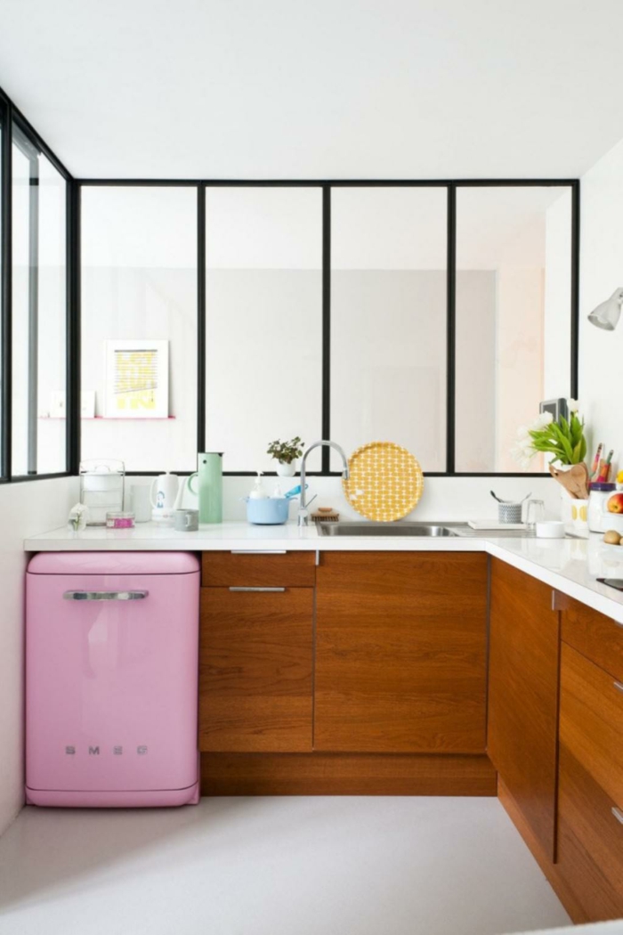 design kühlschrank kühlschrank rosa retro kühlschränke