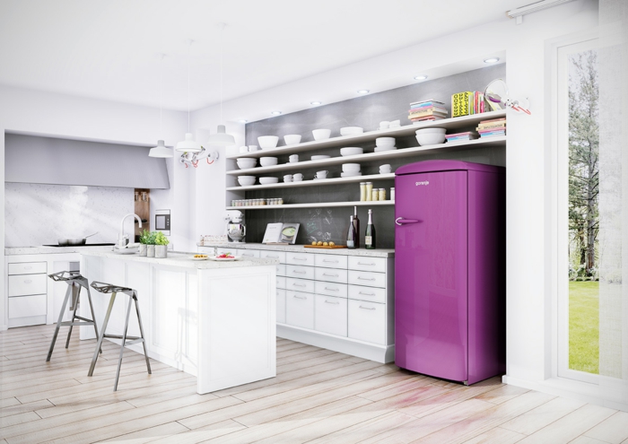 küchengestaltung retro kühlschränke design kühlschrank