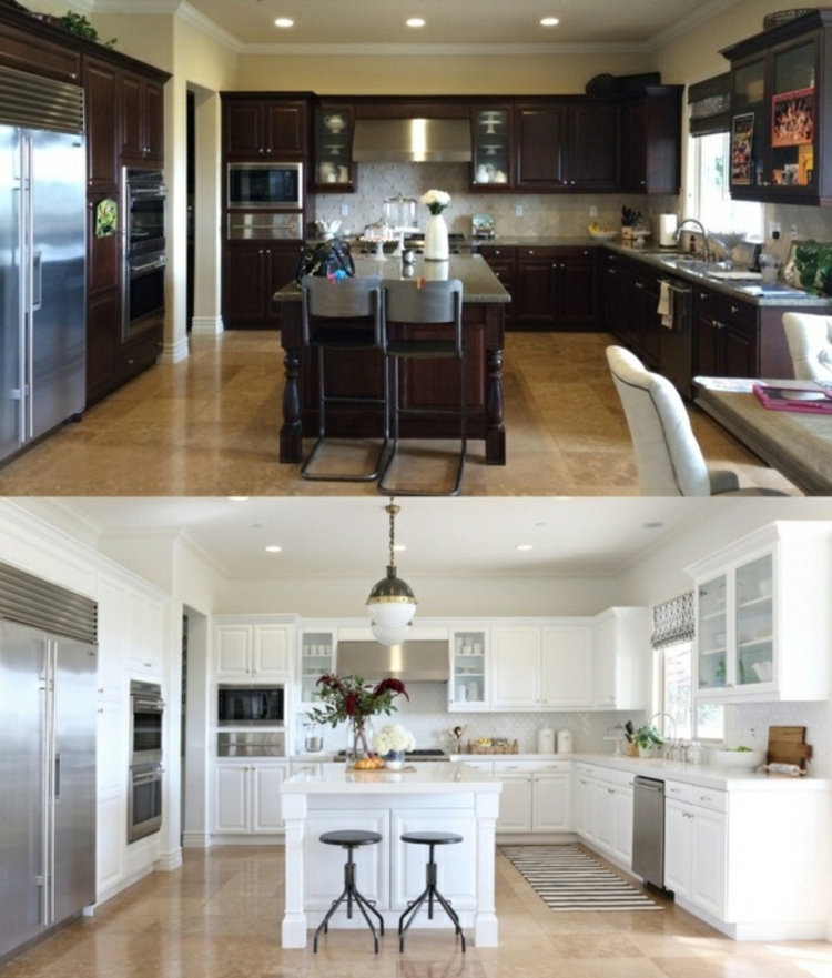 Küchenfronten erneuern Küchenschranktüren austauschen bevor und nach