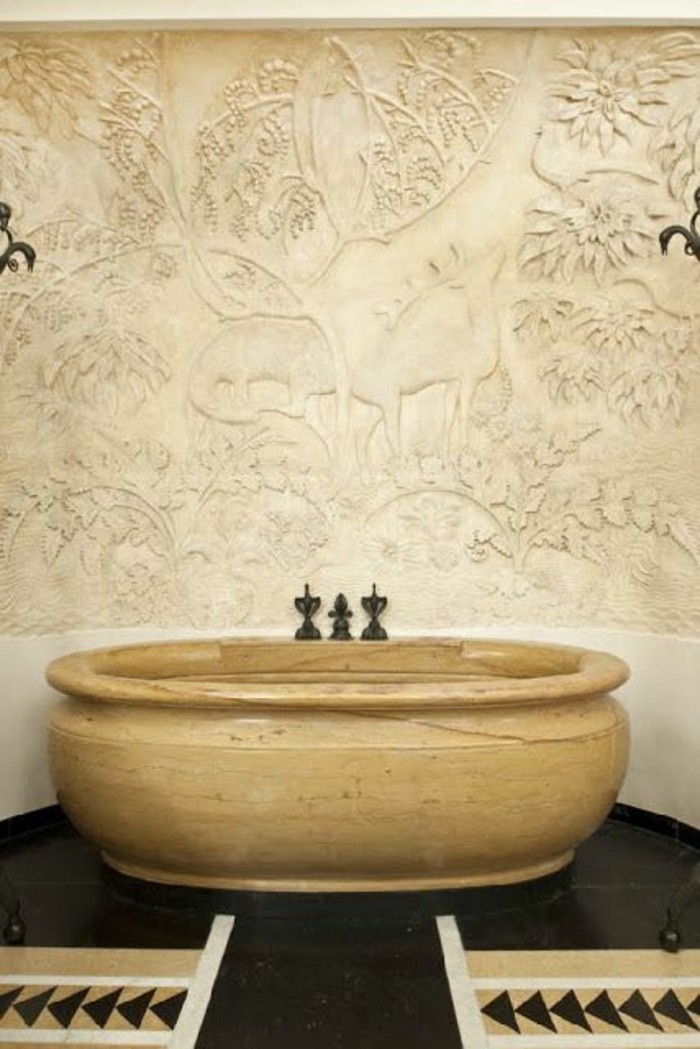 luxus bade wannen badmöbel naturstein badewanne