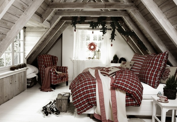schlafzimmer dekorieren weihnachtsdekoration ideen