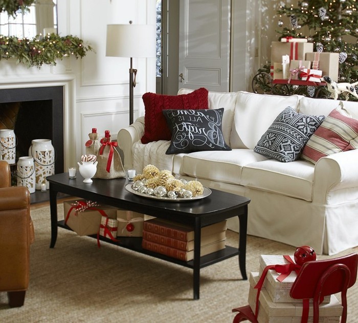 wohnzimmertisch dekorieren wohnzimmergestaltung weihnachten