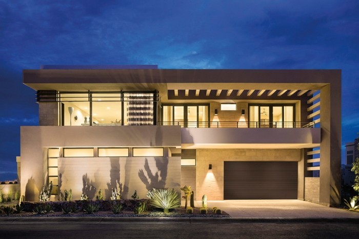 garagentore moderne architektur einfamilienhaus kakteen