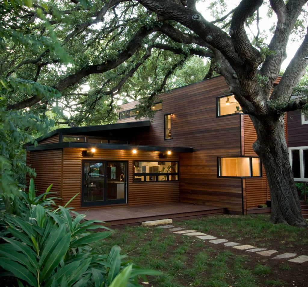 Minimalistisches Gartenhaus aus Holz
