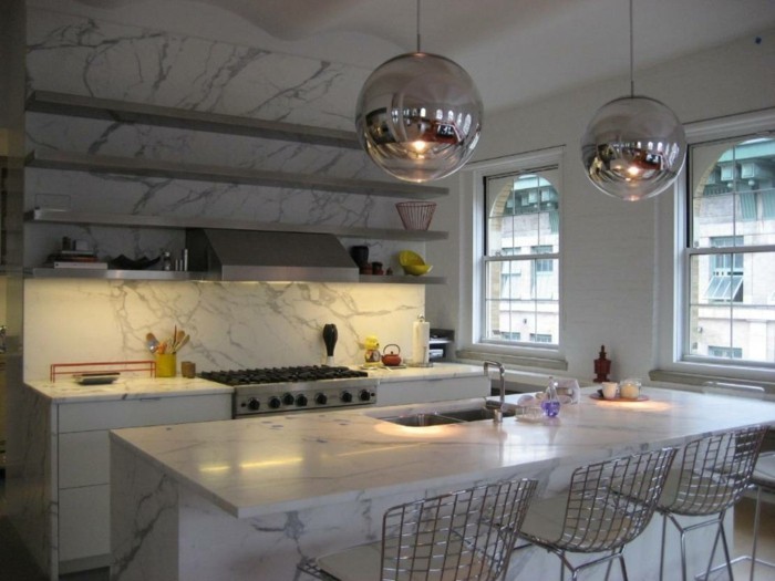 küche gestaltung marmor frische ideen