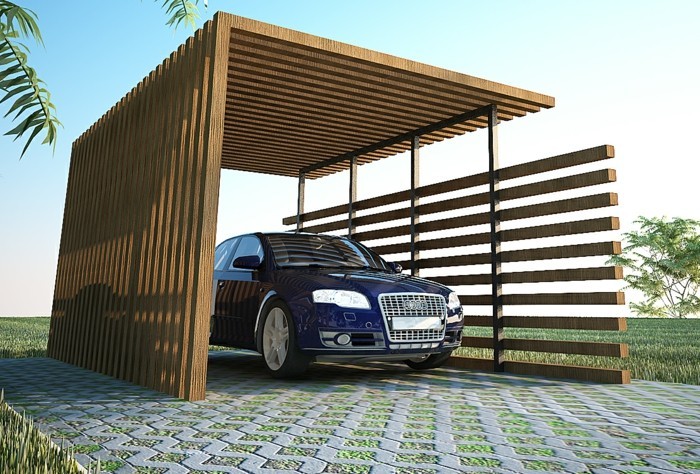 Carport Design Trends Ideen Holz Gestaltung
