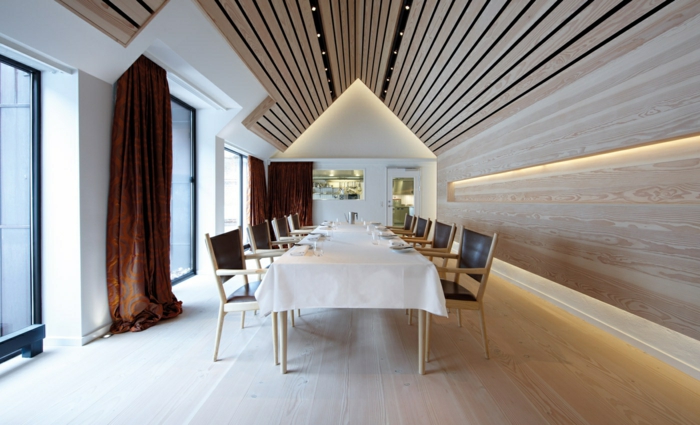 Inneneinrichtung Skandinavische Möbel Trends Design Lamellenwände esszimmer
