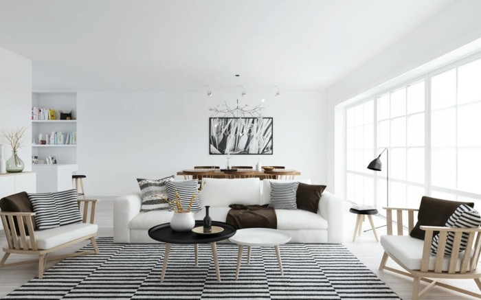 Inneneinrichtung Skandinavische Möbel Trends Design monochrome kunstwerke