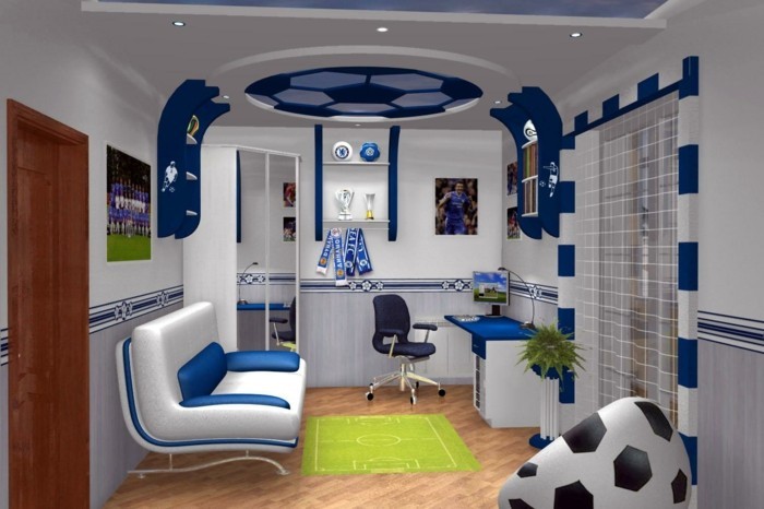 Kinderzimmer Einrichtung Fußball Design Interior Ideen 3D Chelsea