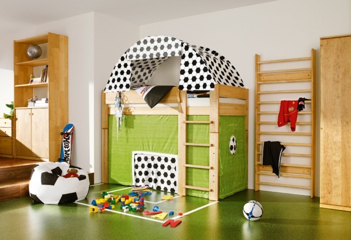 Kinderzimmer Einrichtung Fußball Design Interior Ideen Bett