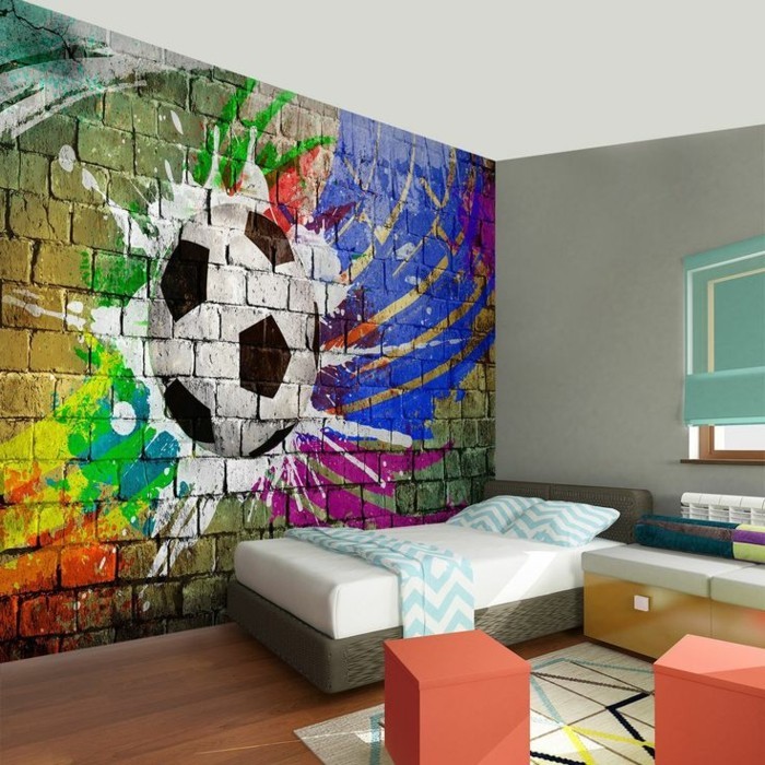 Kinderzimmer Einrichtung Fußball Design Interior Ideen Wanddeko