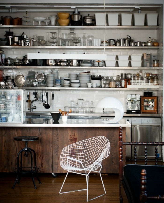 Kücheneinrichtung Trends Ideen Interior Designs kleine Küche regale