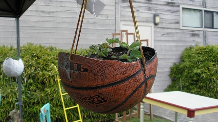 basketball in pflanzentopf umwandeln