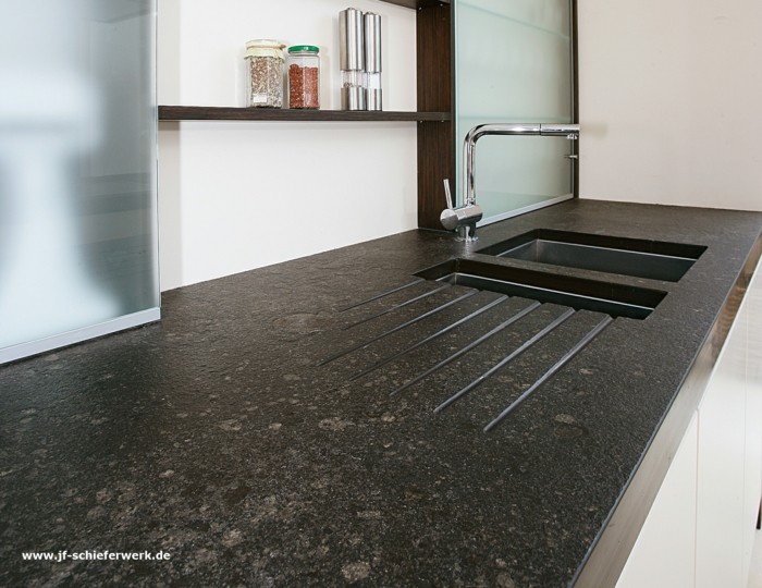 küchenarbeitsplatte schiefer granit marmor
