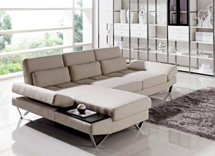 moderne designer sofas beige creme farbe wohnzimmer ideen