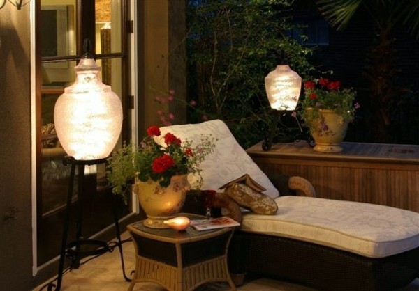 romantische beleuchtung balkon