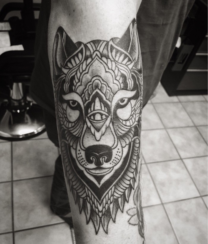 mandala wolf tattoo ideen