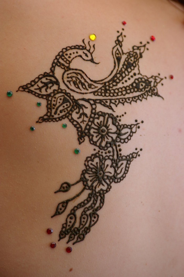 pfau als henna tattoo selber machen