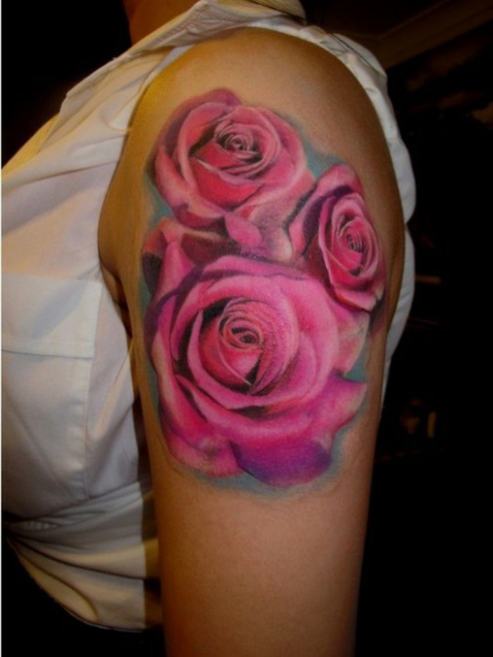 pinke rosen tattoos