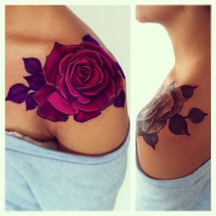 schulter tattoo rosen