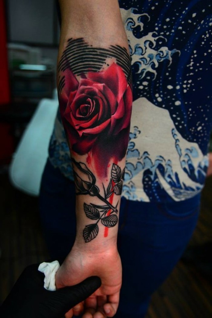 unterarm tattoo rosen