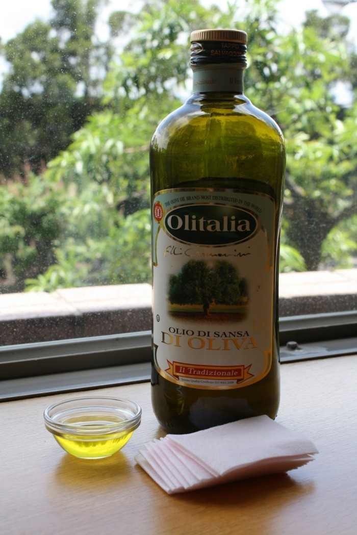 reine haut mit olivenöl