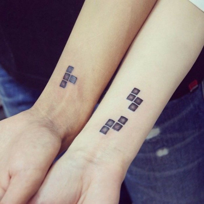 tetris spiel als partner tattoo