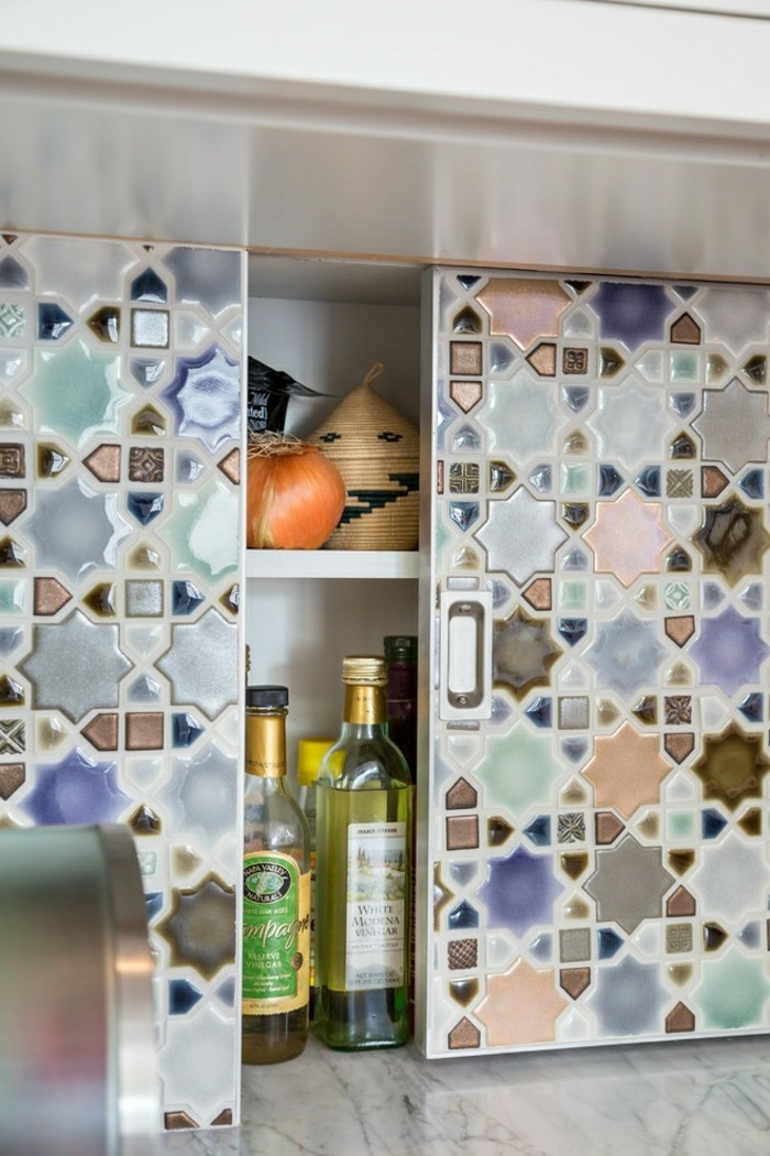Küchenrückwand buntes Mosaik