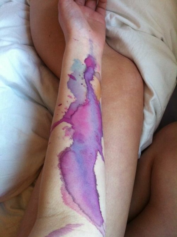 abstrakte watercolor tattoo ideen