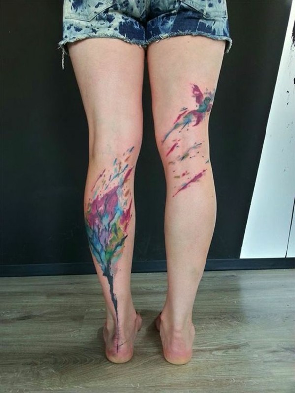 aquarell watercolor tattoo ideen