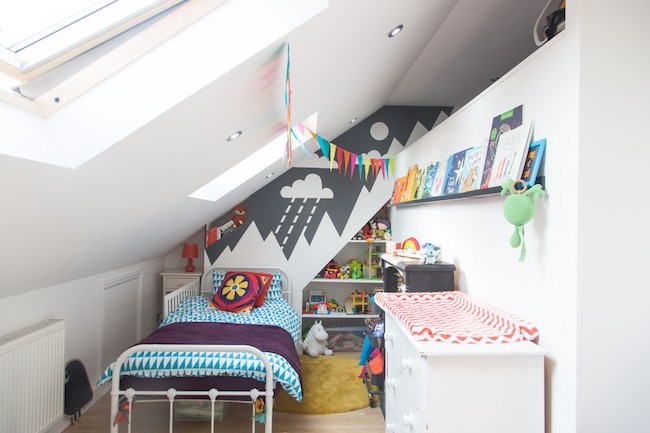 Kleines Kinderzimmer Dachstube einrichten