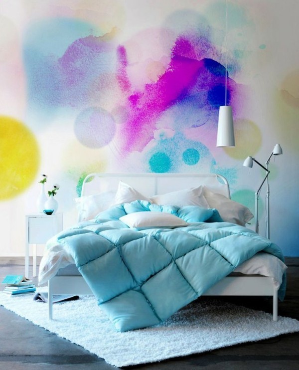 Wandfarbe Aquarell toll Schlafzimmer