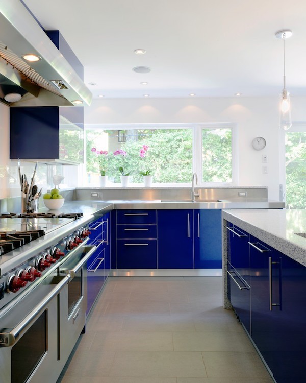 blaue moebel Einrichtung Küche Mit Blau