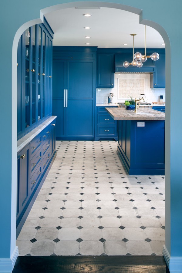 blauefarbig Einrichtung Küche Mit Blau