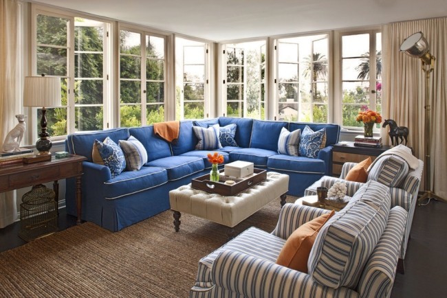 designer sofas blau