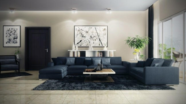 designer sofas dunkelblau