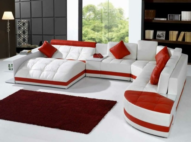 designer sofas rot und weiss