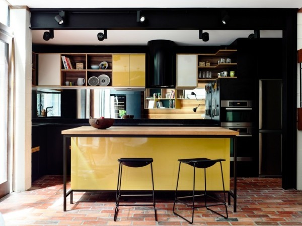 gelbe kücheninsel küchengestaltungsideen küchenmöbel