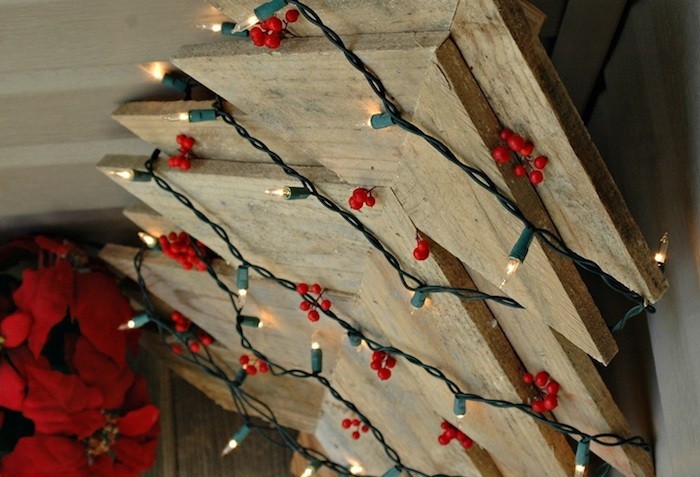 schlichte weihnachtsdekoration diy weihnachtsbaum aus paletten