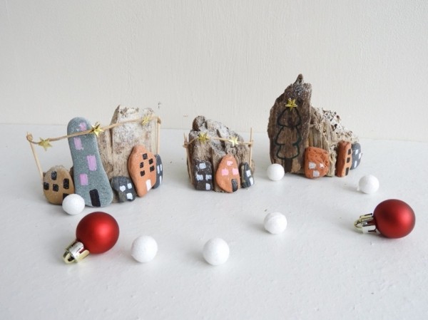 basteln mit kindern weihnachtlich dekorieren steine bemalen