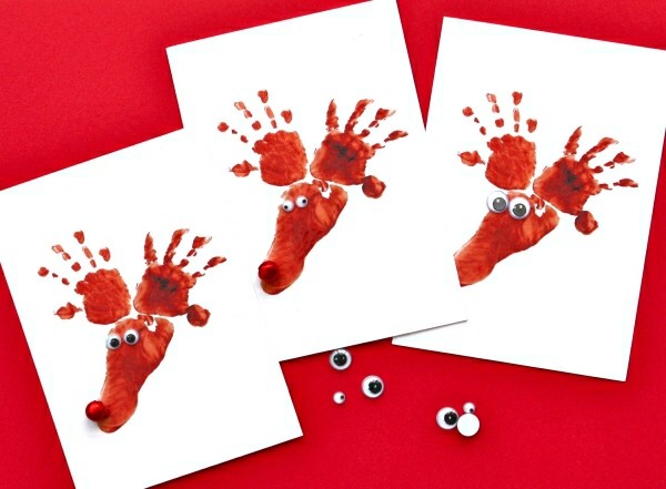 handabdruck finger weihnachtskarten basteln