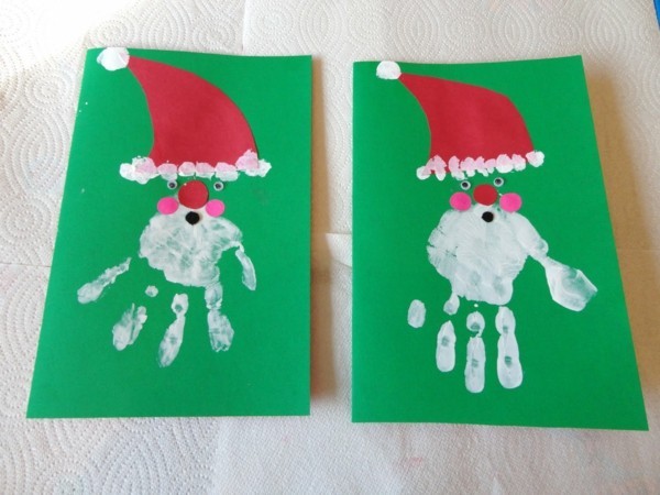 handabdruck weihnachtskarten selber machen