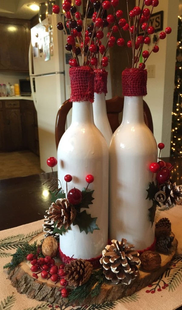 Flaschen bemalen diy anleitung weihnachten