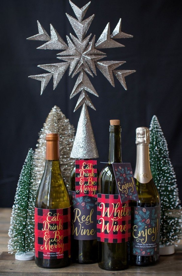 Weihnachtsdkeoration mit glasflaschen selber basteln
