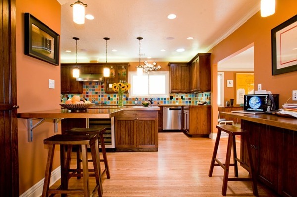 küchenfarben orange küchengestaltung schöne küchen