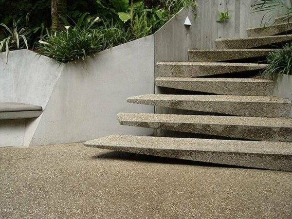 modernes design beton außentreppen