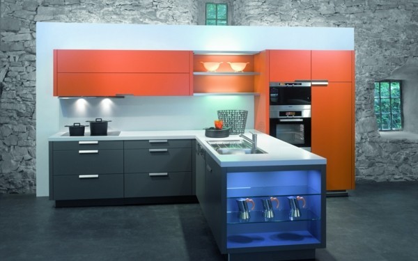 orange küche küchengestaltung küchenmöbel ideen