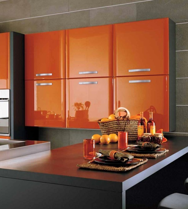 orange küchenmöbel farbgestaltung küche küchengestaltung orange