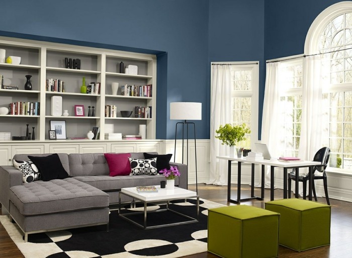 farbideen wohnzimmer grautöne farbkombination
