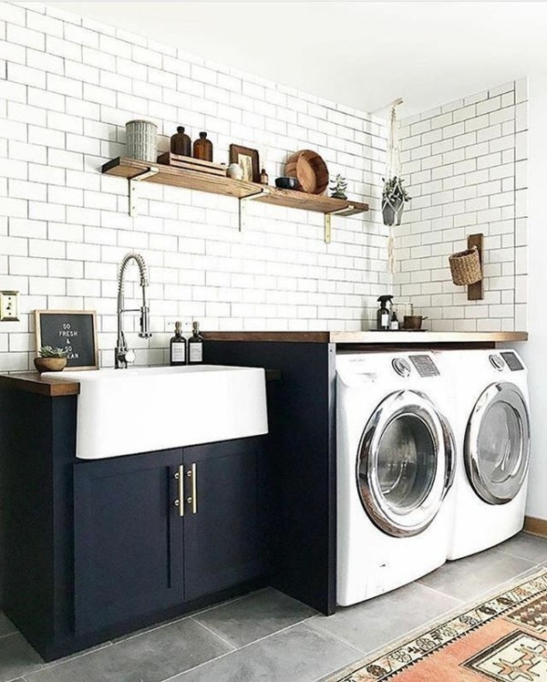 waschküche moderne monochrome einrichtung